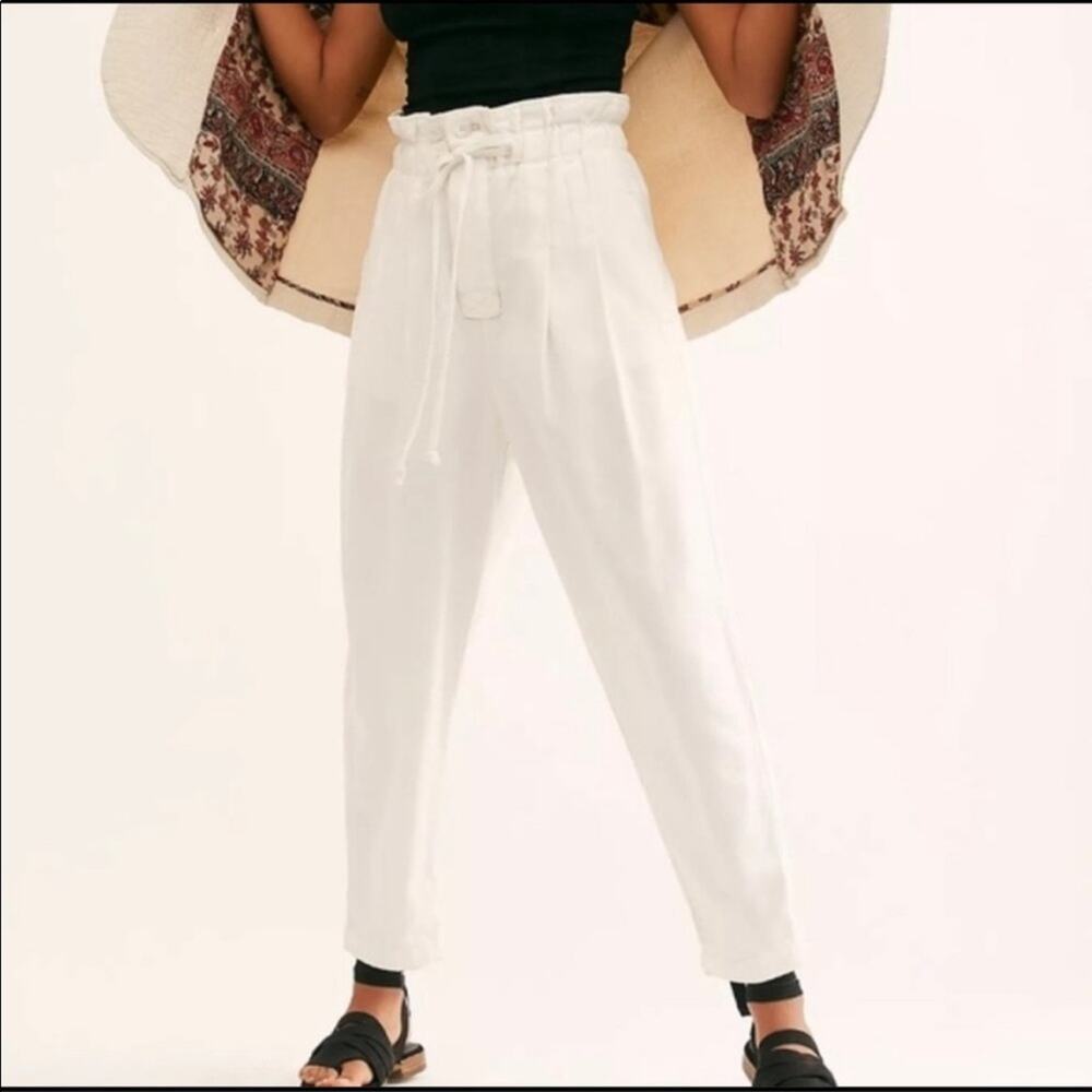 Free People Paper Margate Trousers White Pants Bottoms Women Size 10